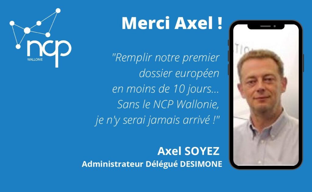 Axel Soyez de Desimone, a remporté le projet européen RESERVIST.