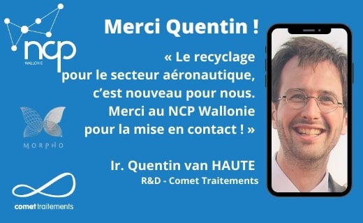 Quentin van Haute, du Groupe Comet pour le projet Morpho - NCP Wallonie