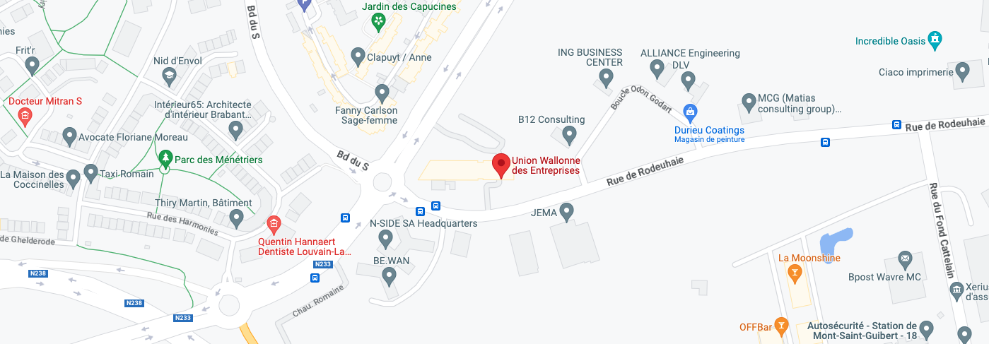Union wallonne des entreprises - Plan Google Maps